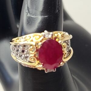 Sterling Silver Vermeil Ruby Ring